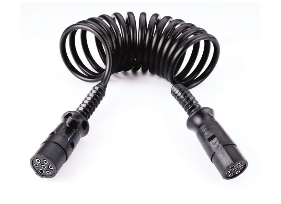CHICOTE ESPIRALADO 7 POLOS 6.5MT ENCHUFE MACHO RB206