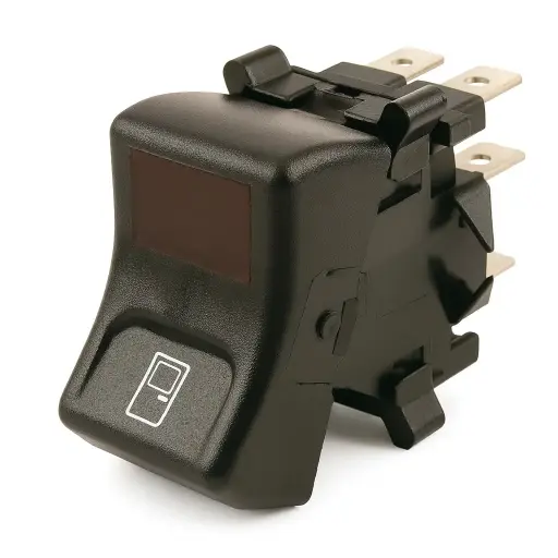 [2633] INTERRUPTOR LUZ PUERTA C/LUZ ROJA 24V DOBLE SALIDA 2633